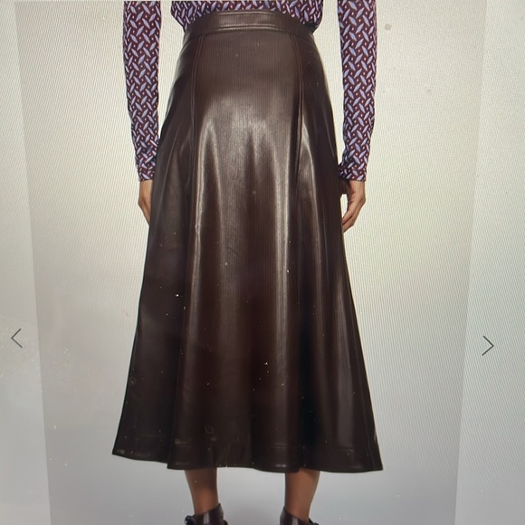 Rodebjer Forli faux leather midi skirt NWT - Picture 4 of 16